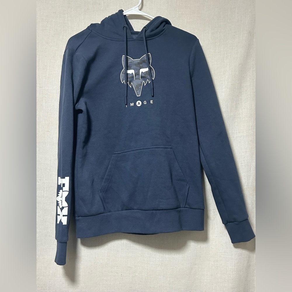 Fox Men's Dark Blue Hoodie with Logo